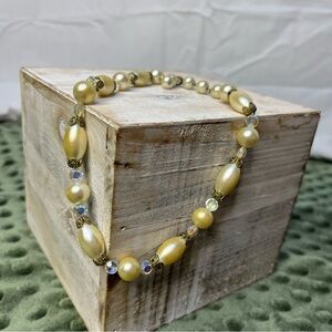 Vintage 15” Faux Pearl Beaded Choker Necklace